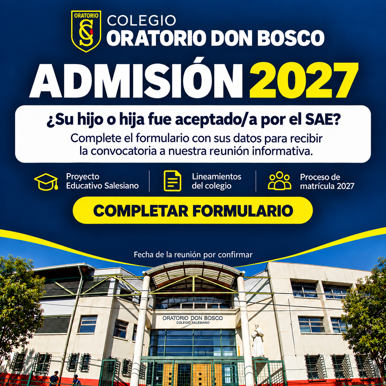 Completar formulario de admisión 2027